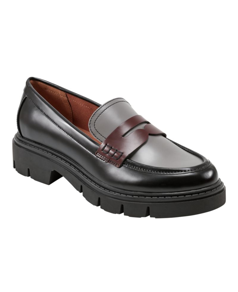 Women's Cube Lug Sole Penny Loafers