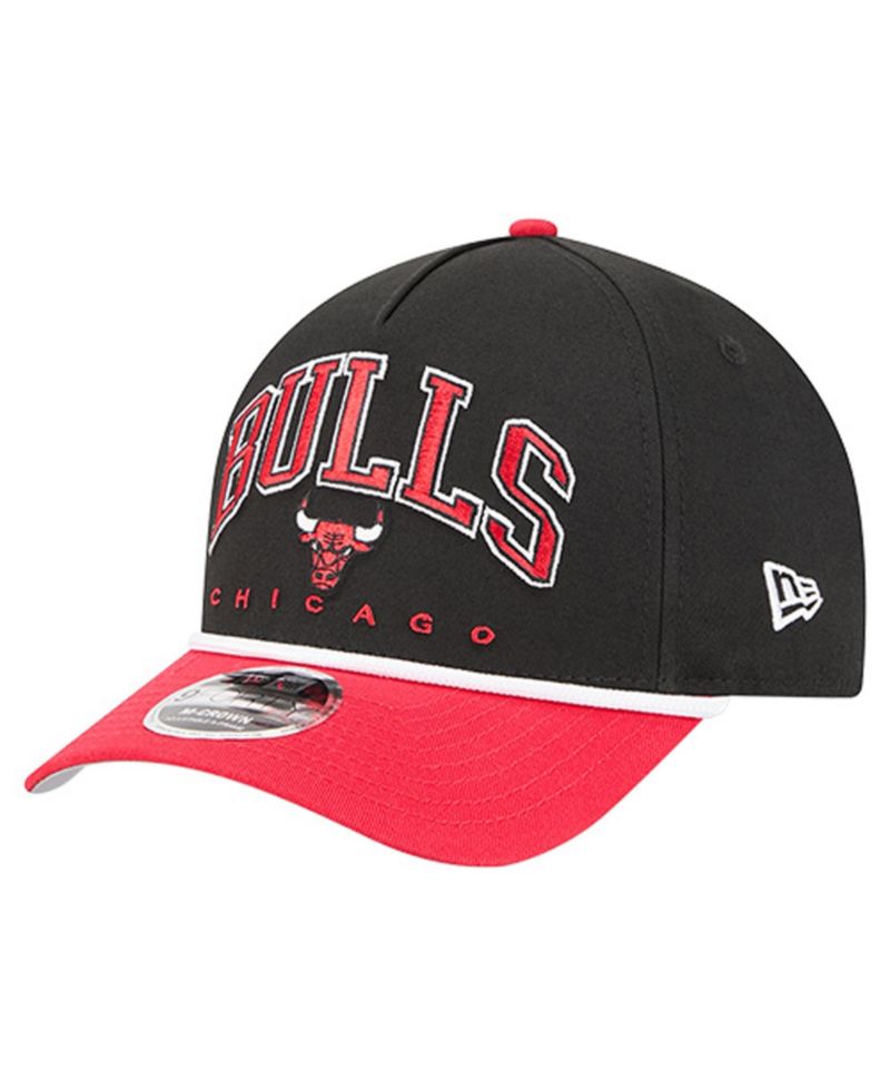 Men's Black Chicago Bulls Bold Arch COOLERA 9FORTY A-Frame M-Crown Adjustable Hat