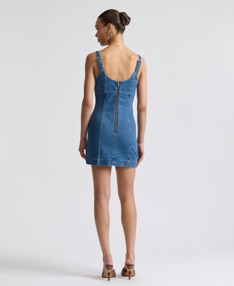 Women's Denim Charm Applique Mini Dress