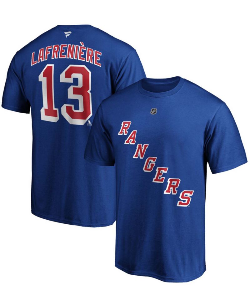 Men's Alexis Lafreni&egrave;re Blue New York Rangers Authentic Stack Name and Number T-shirt