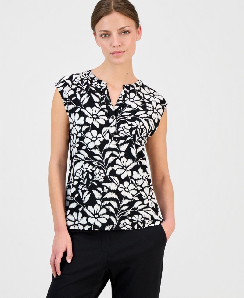 Petite Printed Short-Sleeve Top