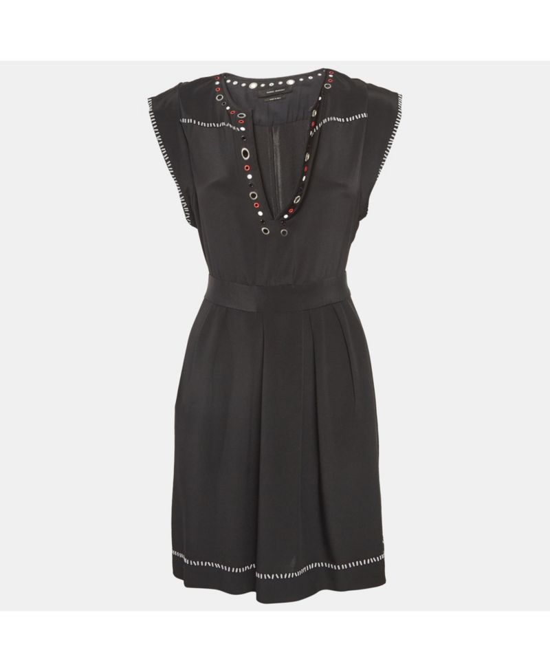 Women's wome's Embellished Silk Tie-Up Dress