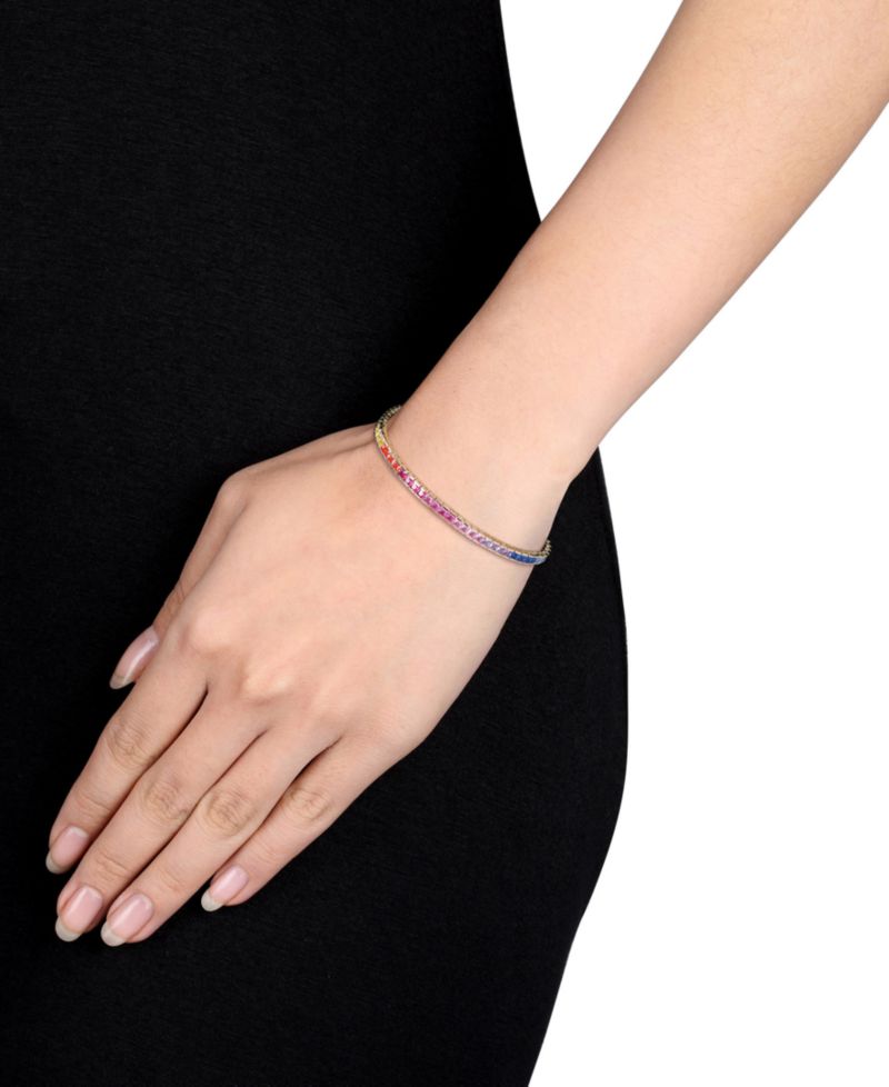 Rainbow Cubic Zirconia Bracelet in Yellow-Plated Sterling Silver