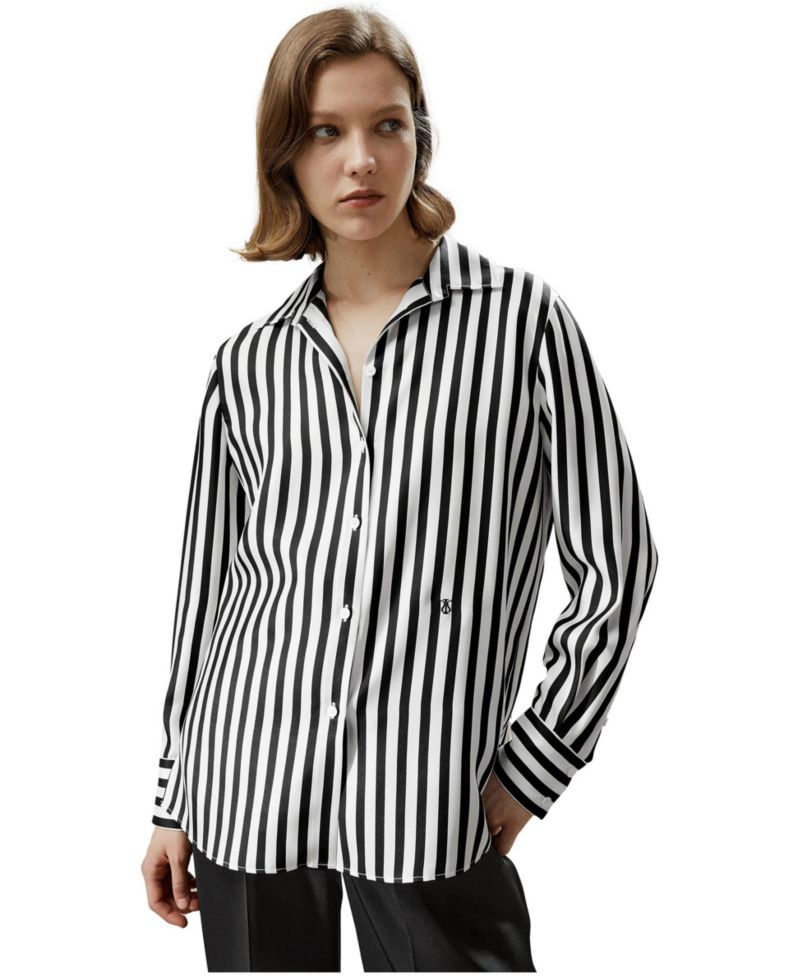 Women's Classic Striped Silk Regular Fit Shirt