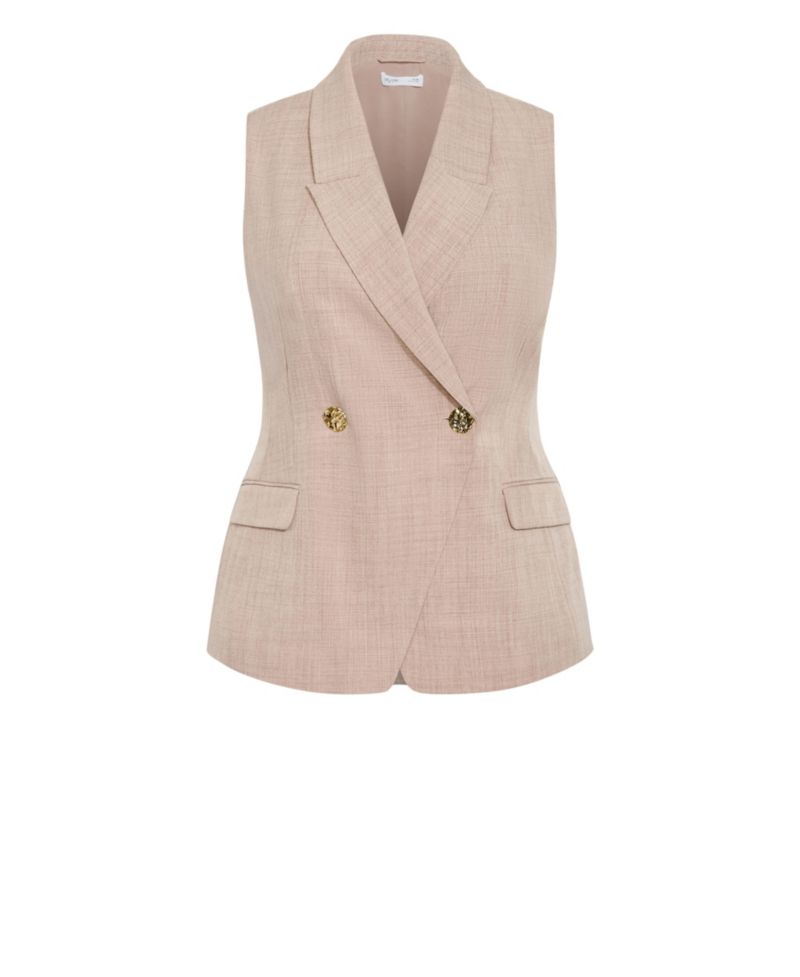 Plus Size Luci Tailored Sleeveless Collared Vest