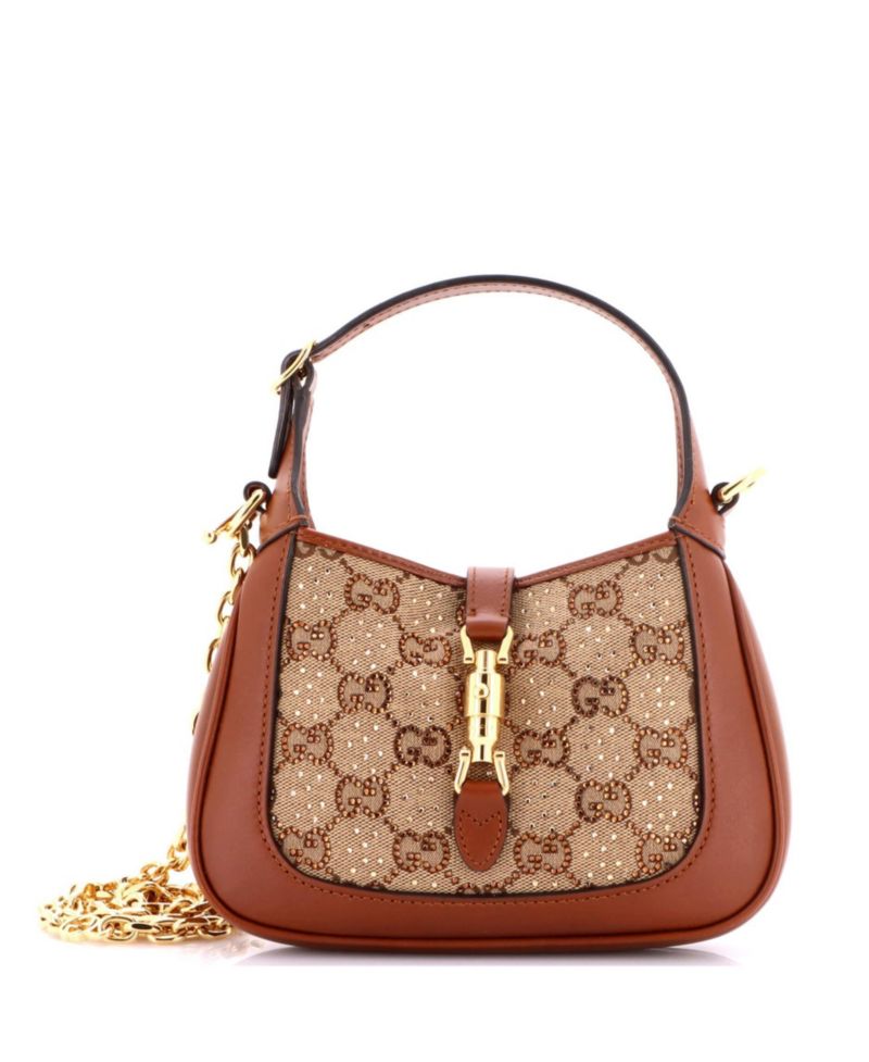 Mini Jackie 1961 Chain Hobo Crystal Embellished GG Canvas