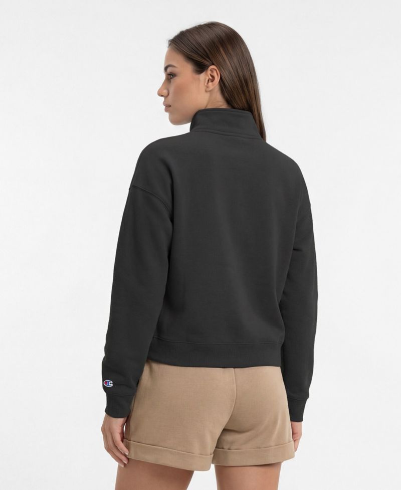 Women's Black Vegas Golden Knights Power Blend Quarter-Zip Sweatshirt