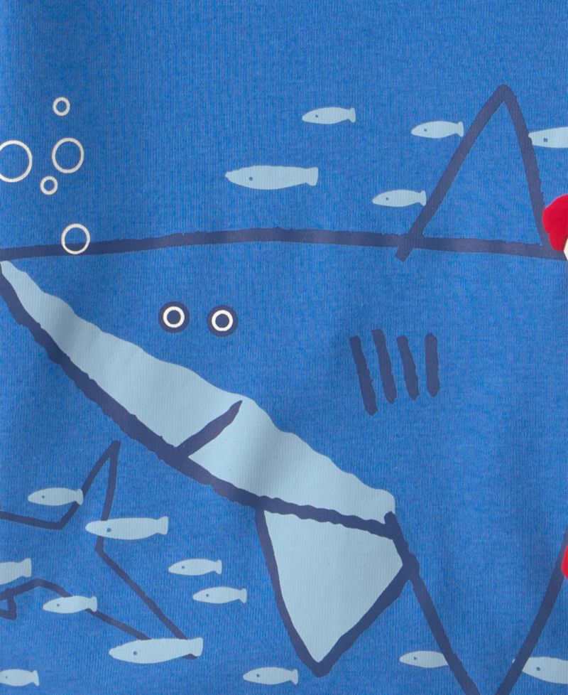 Baby and Toddler Boys' Shark Short-Sleeve T-Shirt and Shorts Snug-Fit Cotton Pajama, 4-Piece Set