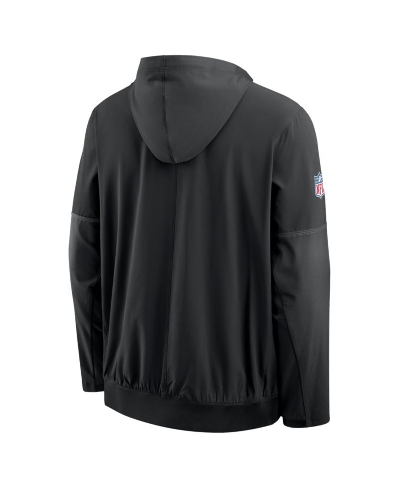 Men's Black Las Vegas Raiders Sideline Anorak Half-Zip Hoodie