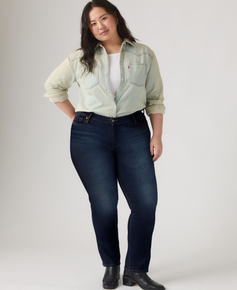 Trendy Plus Size Classic Straight Leg Jeans