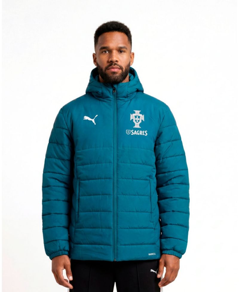 Men's Teal Portugal National Team PumaTech Full-Zip Hooded Jacket