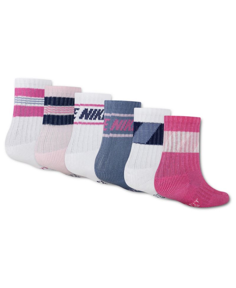 Boys' and Girls' 7-11 Dri-FIT Sport Graphics Crew Socks, 6-Pack