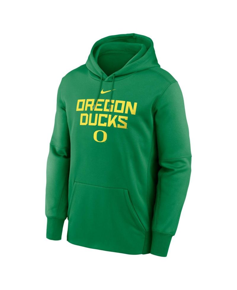 Men's Green Oregon Ducks Team Stacked Performance Pullover Hoodie