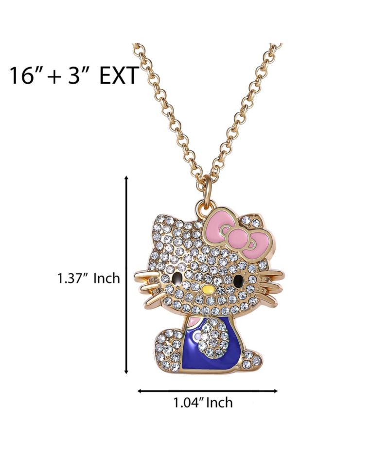 Sanrio Crystal Pendant Necklace - -Tone with Colorful Enamel Accents