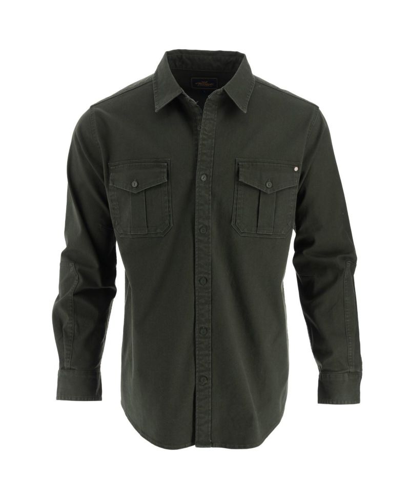 Men's Heavyweight Utility Stretch Long Sleeve Button Up Overshirt