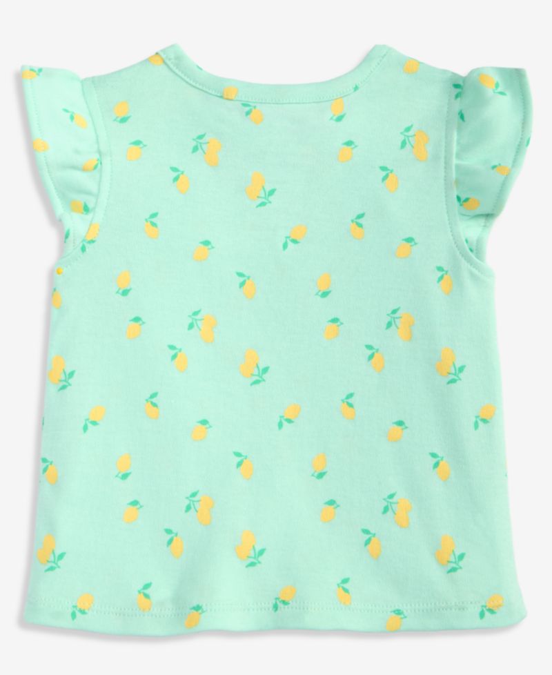 Baby Girls' 3M-24M Mix and Match Lemon-Print Flutter-Sleeve T-Shirt