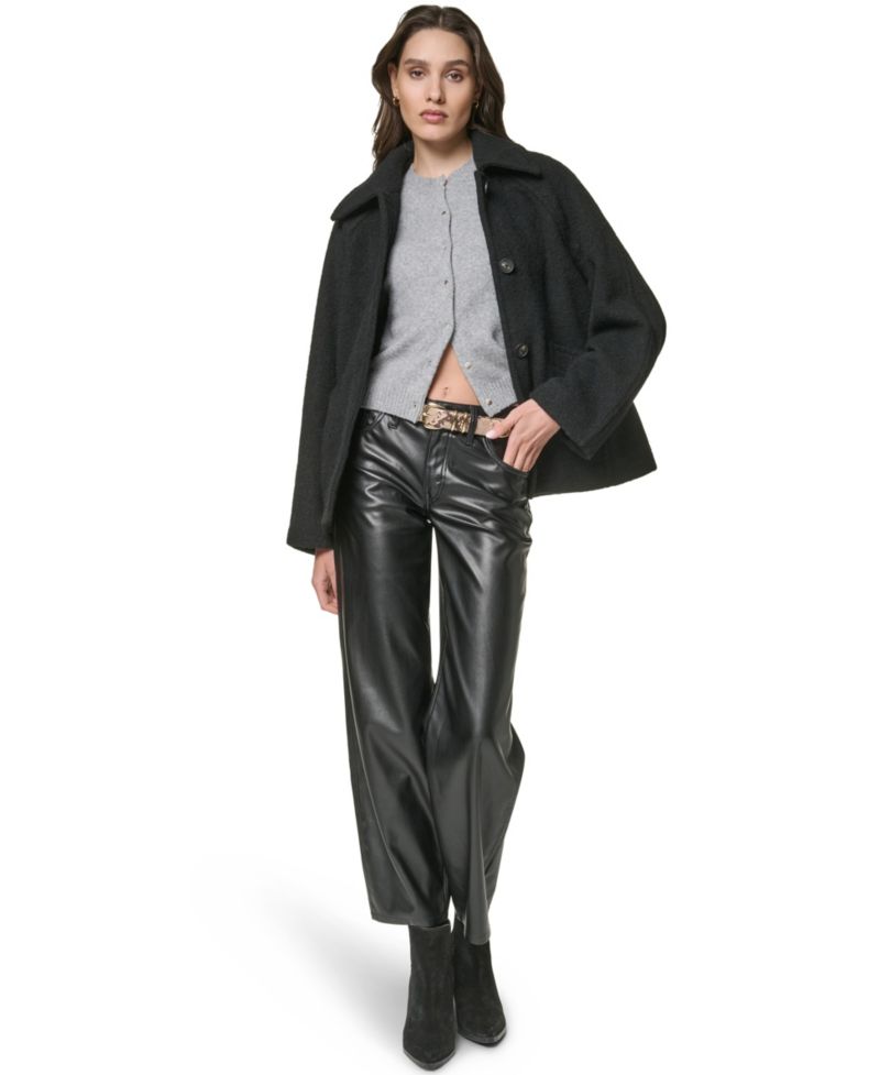 Women's Wool Blend Raglan Sleeve Swing Coat