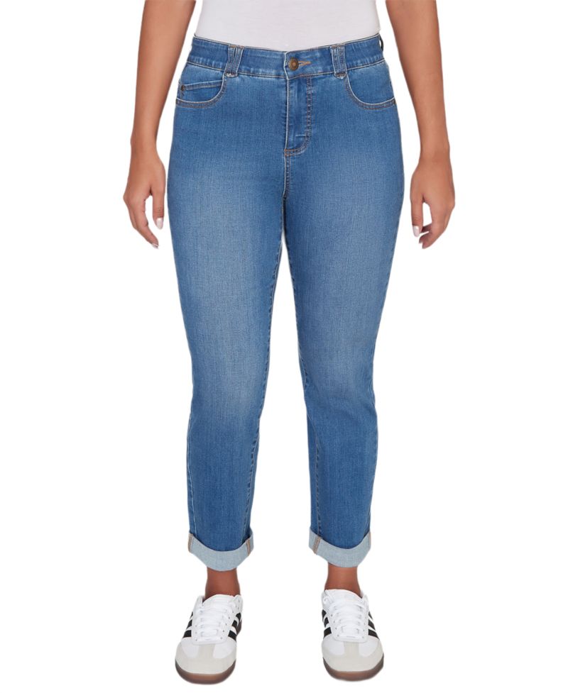 Petite Straight-Leg High-Rise Jeans