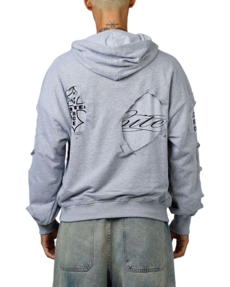 Men's Destruction Hoodie - Grey M