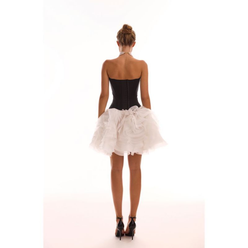 Women's Danceable mini skirt with ruched flower appliques