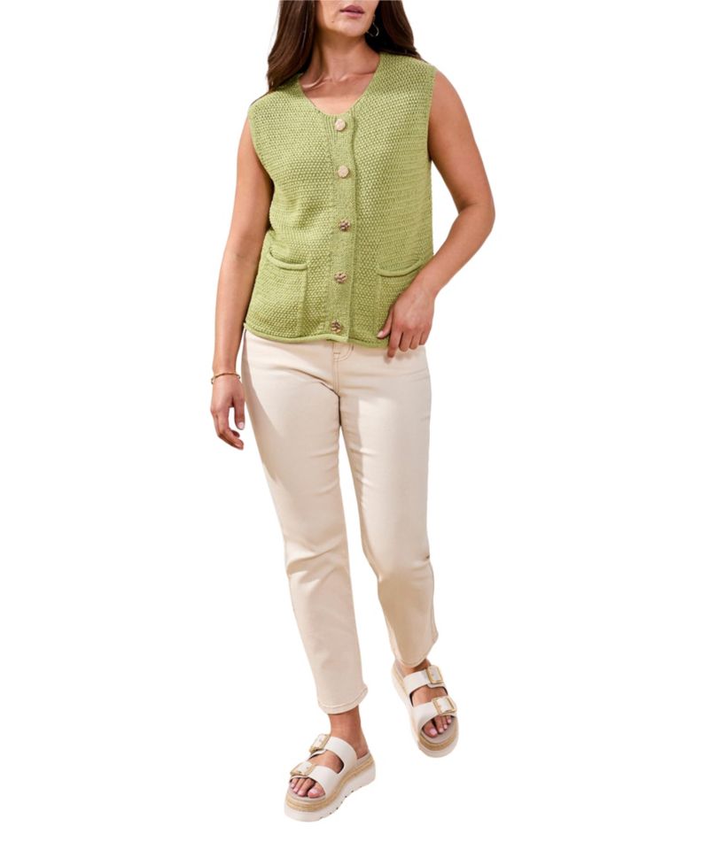 Women's Sleeveless Crew Neck Sweater Vest