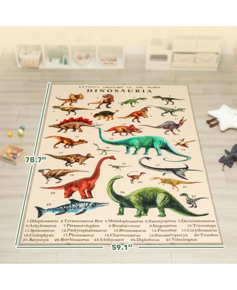 Dinosaur Pattern Play Mat, 78.7" x 59.1"