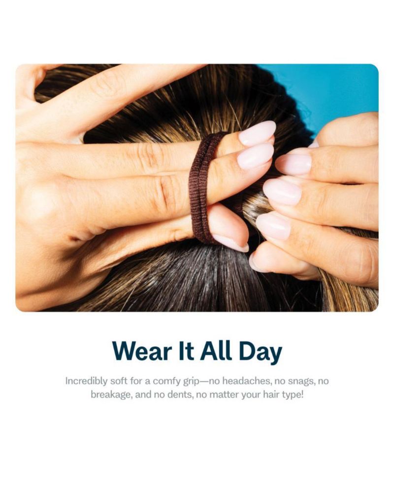Low Profile Hair Bands - Gentle, No-Snag Elastic Ties for Fine and Thick Locks - Non-Slip Seamless Ponytail Holders - 20 Pack
