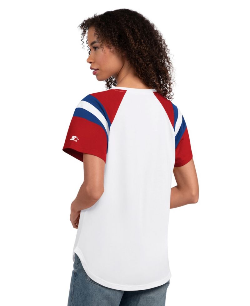 Women's White Philadelphia Phillies Game On Notch Neck Raglan T-Shirt
