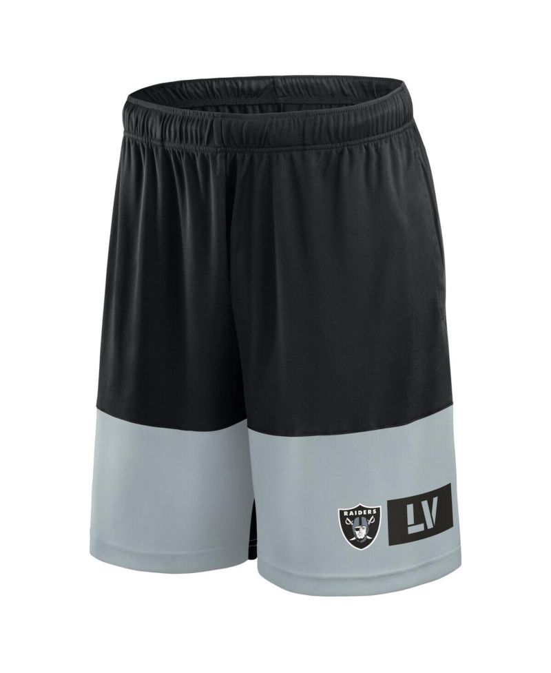 Men's Black/Silver Las Vegas Raiders Big & Tall Best of the Best Performance Shorts