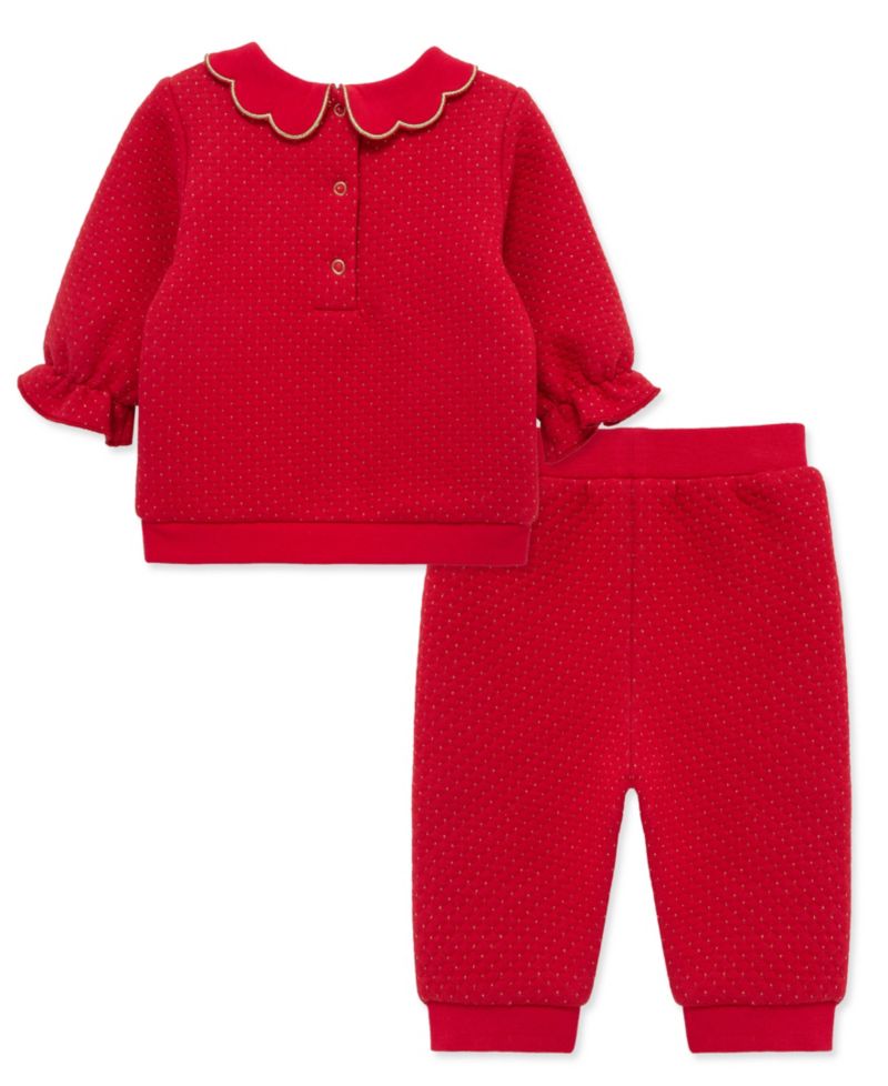 Baby Girls' Embroidered Festive Top and Pants, 2-Piece Set