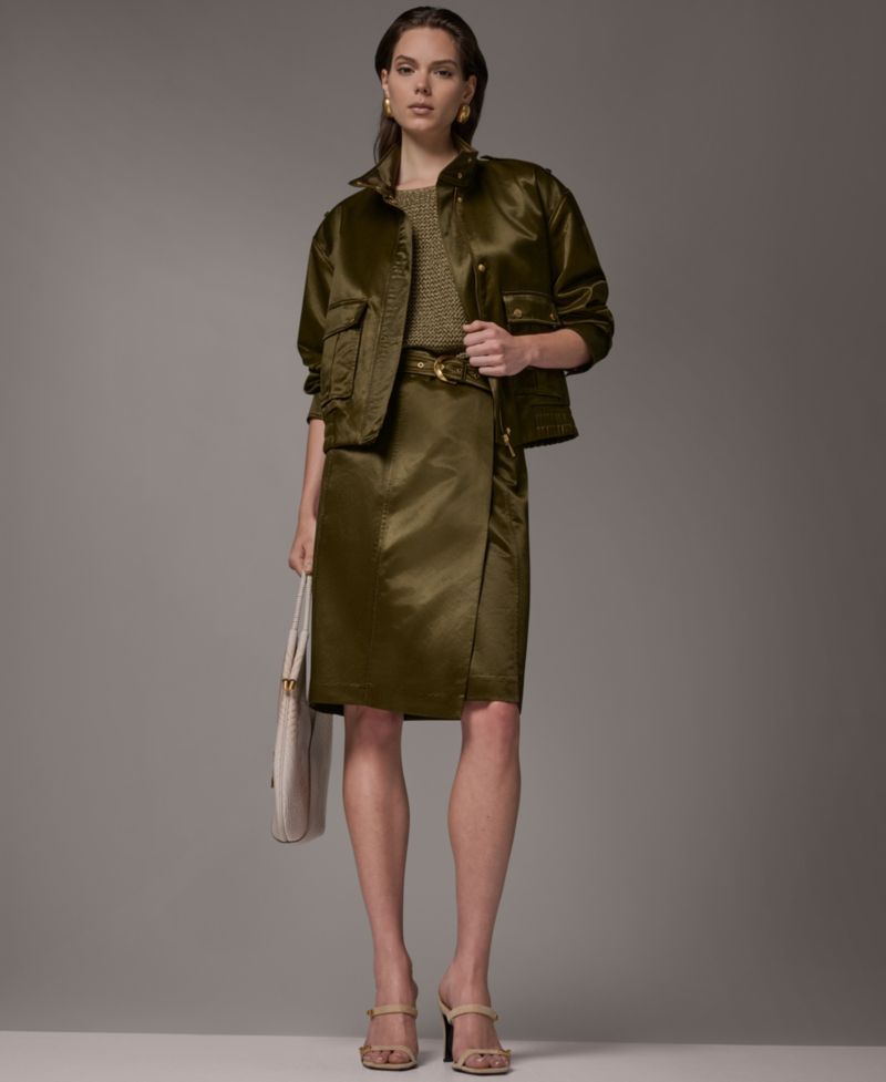Women's Glazed Cotton Zip-Front Jacket