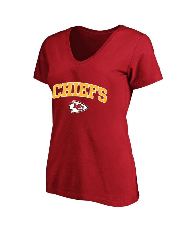 Plus Size Kansas City Chiefs V-Neck Screen-Print Cotton T-Shirt