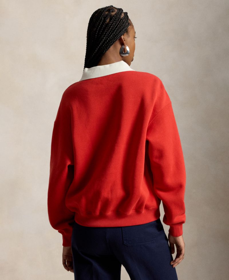 Women's Polo Collar Crewneck Sweatshirt