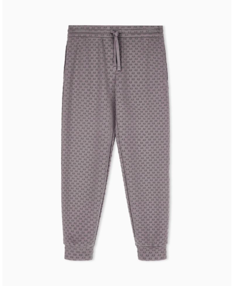 Men's Bonded Cotton Flocked All Over Logo Jogger