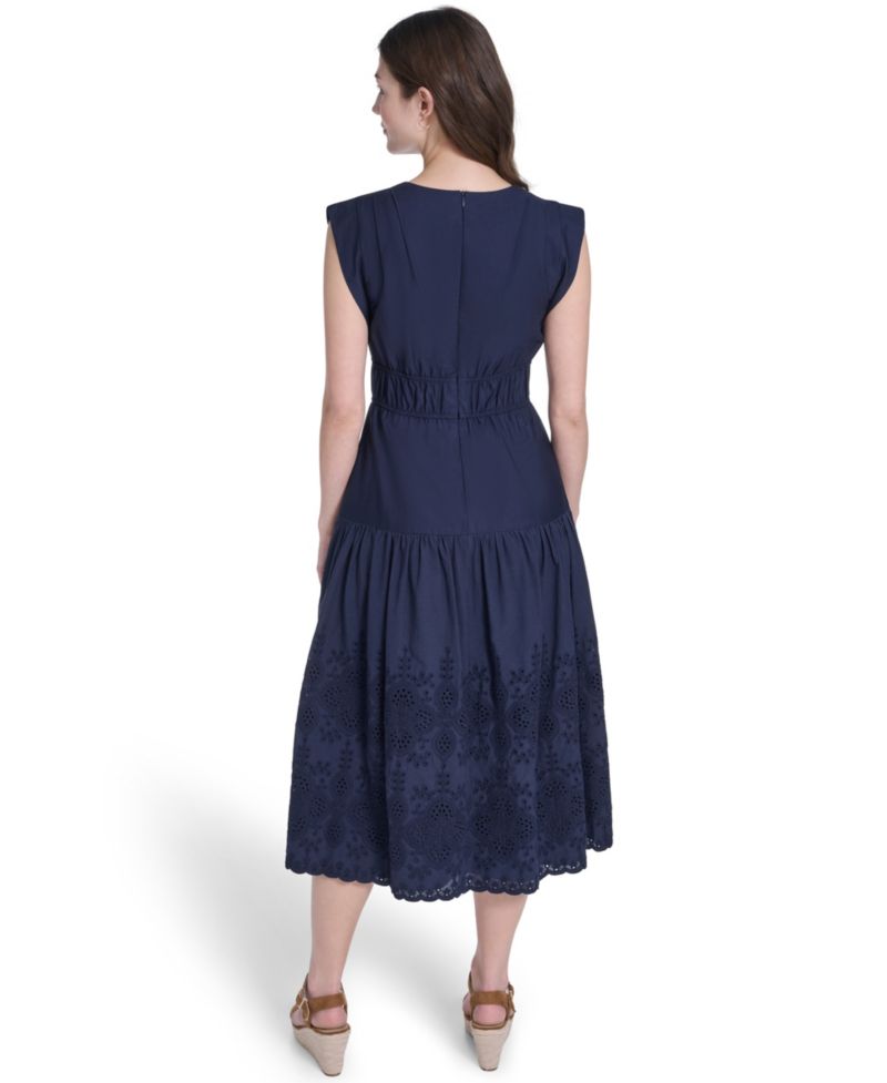 Petite V-Neck Sleeveless Midi Dress