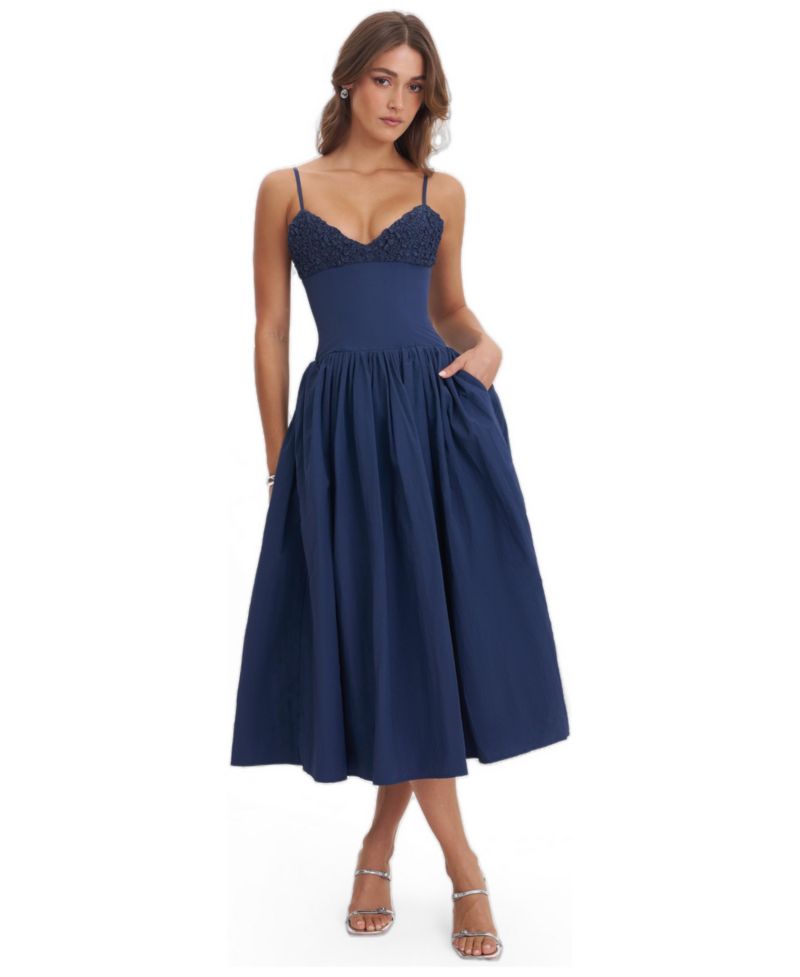 Women's Ailani Smocked Sweetheart Midi Dress