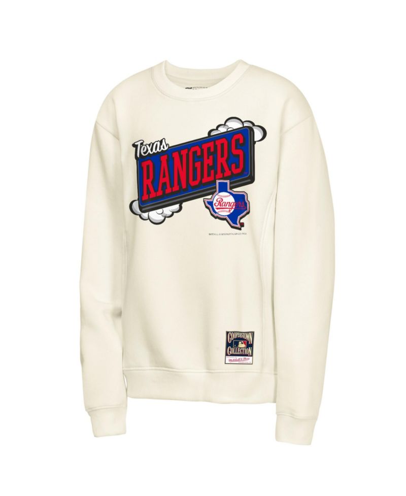 Big Boys and Girls Natural Texas Rangers Retro Billboard Sweatshirt