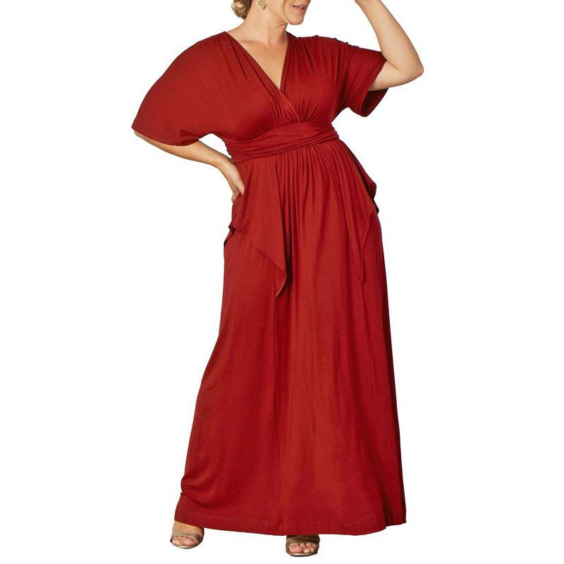 Plus Size Indie Flair Maxi Dress with Kimono Sleeves