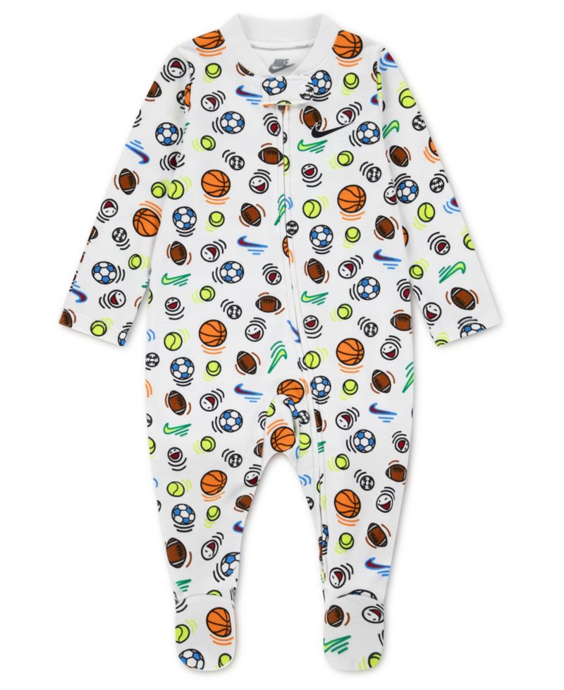Baby Boys' Sportball Printed Footed Coverall