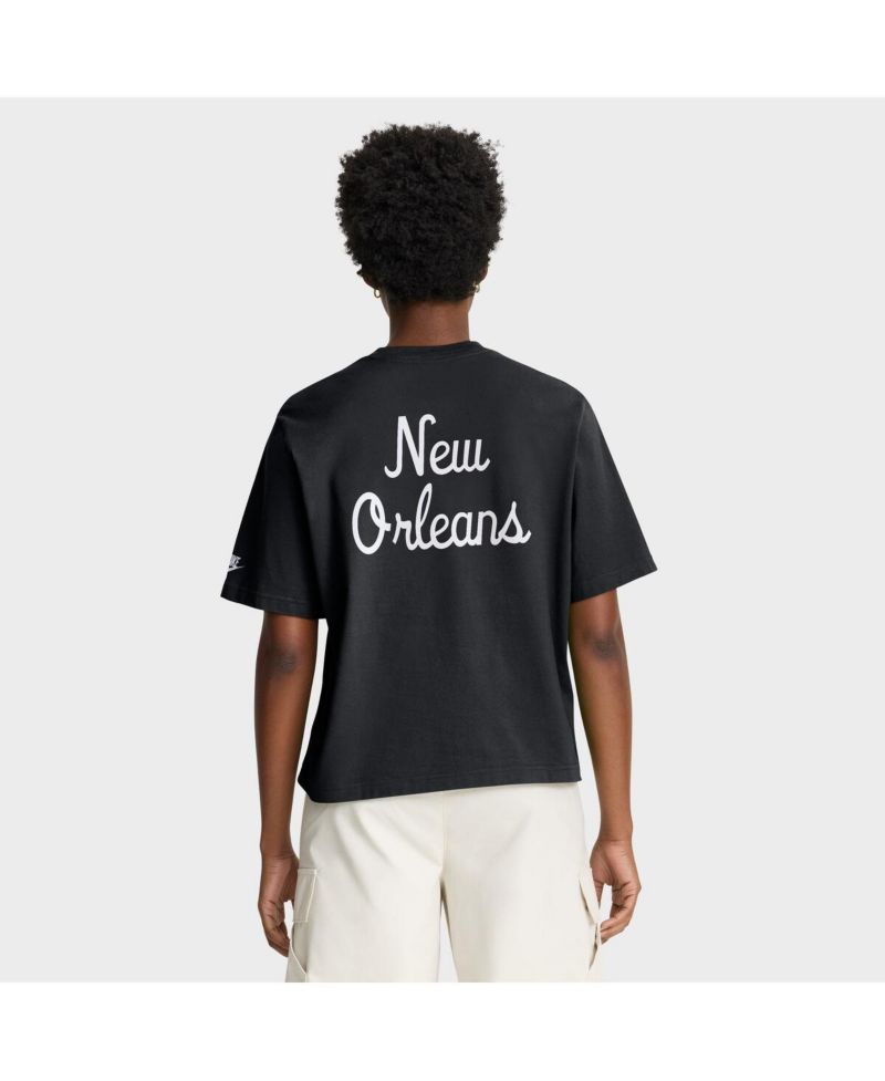 Women's Black New Orleans Saints Rewind Pocket Boxy T-Shirt