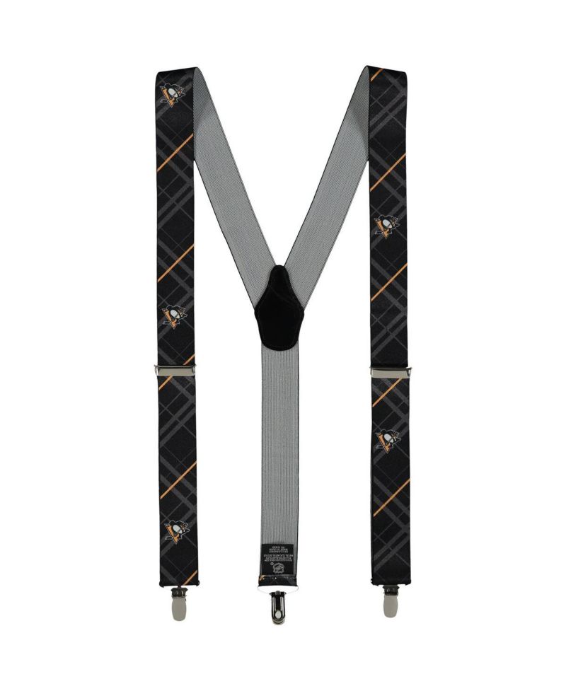 Men's Black Pittsburgh Penguins Suspenders