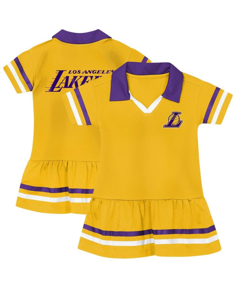 Girls Gold Los Angeles Lakers Star Player Fashion Dress