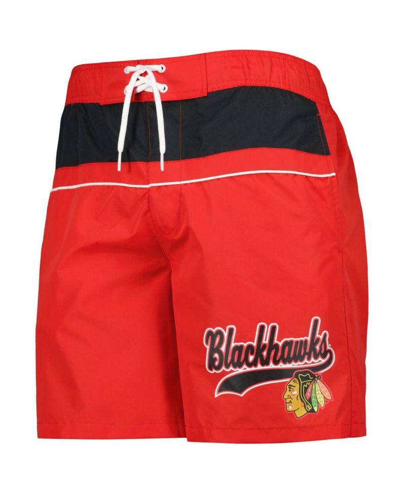 Men's Red Chicago Blackhawks Freestyle Volley Swim Shorts