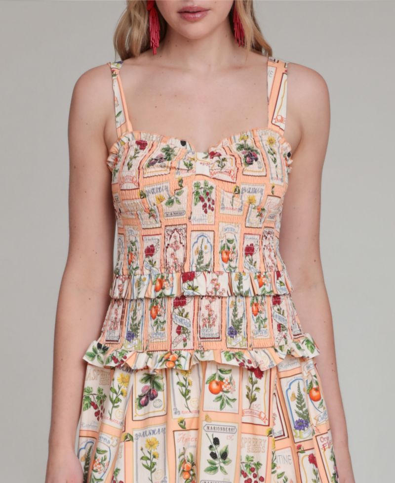 Women's Printed Smocked Midi Dress