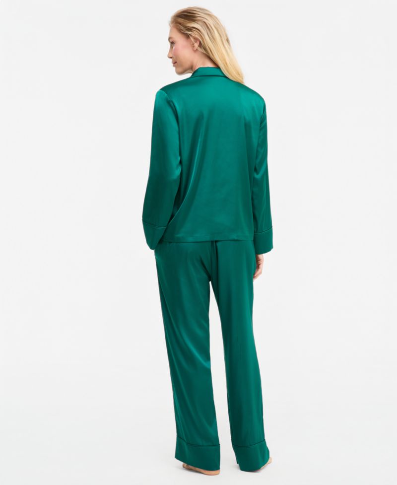 Women's Diamonte Satin Long Pajama Set