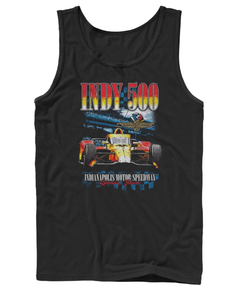 Men's Indy 500 Vintage Race Car Graphic Tank Top