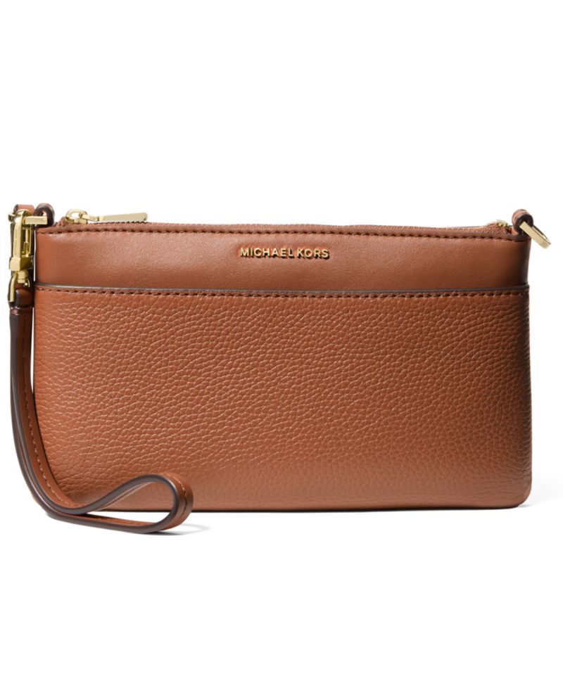 Jet Set Leather Zip-Top Convertible Wristlet