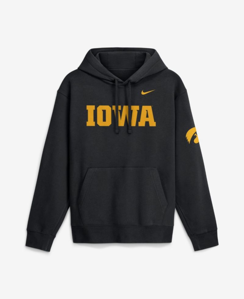 Men's Black Iowa Hawkeyes 2026 Sideline Club Fleece Hoodie