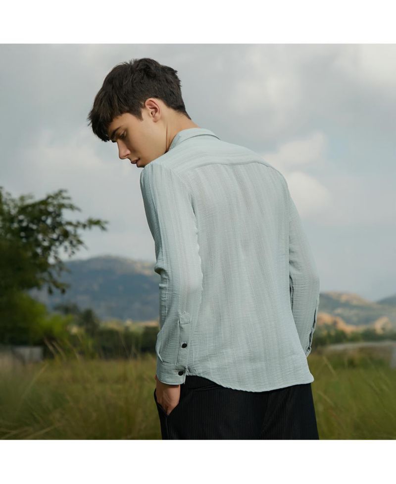 Men's Cloud Grey Trough-Tactile Shirt
