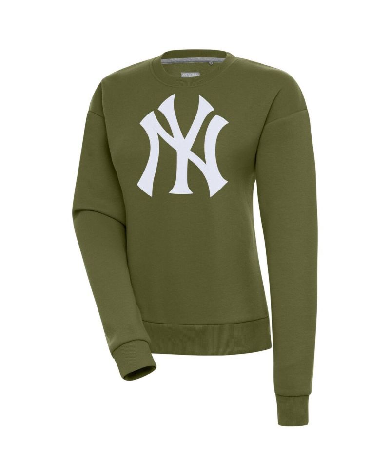 Women's Olive New York Yankees Victory Pullover Sweatshirt